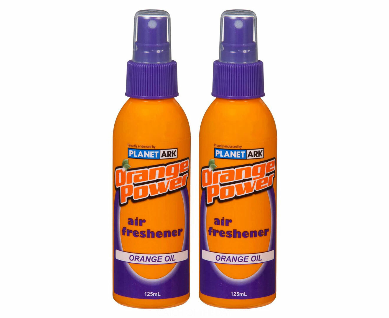 2 X Orange Power Air Freshener Oil Spray Eliminates Odours 125ml Twin