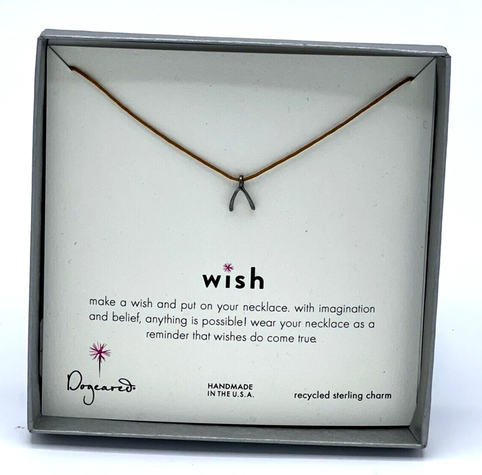 Collar Dogeared ''Wish'' Reciclado Dije Plata Esterlina 18'' 01486 Foto 2 de 2