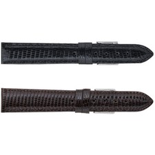 Men s Long Genuine Lizard Leather Padded  Stitched Watch Strap Band, 2 Colors