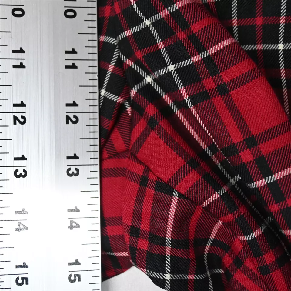 Pantalones de vestir para hombre Paul Fredrick 38x34 rojo tartán a cuadros 100 % lana plisados Foto 3 de 4