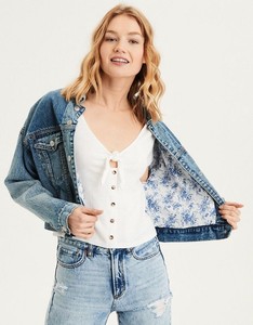 ae fur lined boyfriend denim jacket