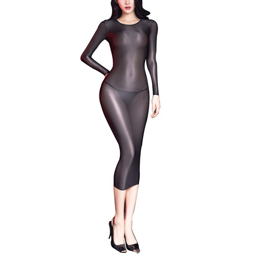 Women's Dress Shiny Glossy Stretchy Sheer See-Through Sexy,Dresses AU - Picture 54 of 95