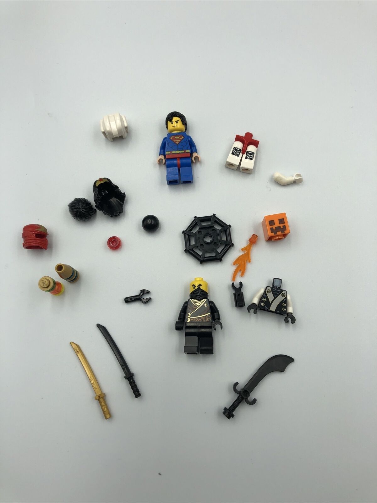 LEGO Minifigures Random Lot And Accessories Ninjaro, DC, Sword Helmets