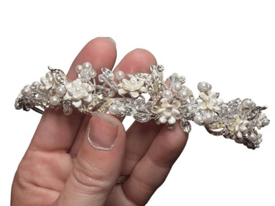 Vintage Crystal and Diamond Floral Headpiece Tiara Vintage Crystal and Diamond Floral Headpiece Tiara | eBay main image 2
