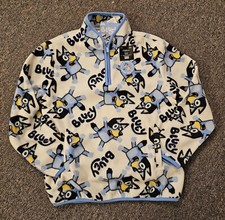 The Christmas Shoppe BLUEY Fleece Sweatshirt Kids M 1/4 Zip Pockets NWT