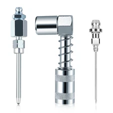 Grease Gun Accessory Kit 90 Degree Coupler Needle Nozzle Grease Injection Needle