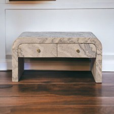 Marble stone Coffee Table Chunky curved with 4 drawers modern luxury design