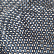BUGATCHI Men Dress Shirt Blue Geometric Ooohcotton Tech 8 Way Stretch Size Large