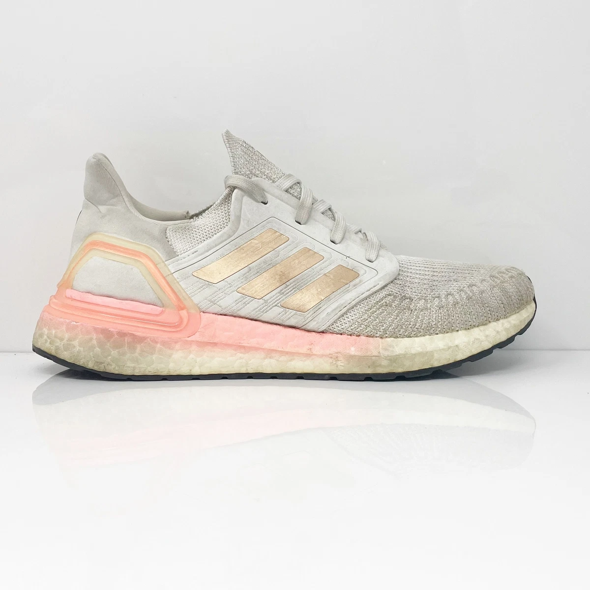 Adidas Womens Ultraboost 20 EG0724 White Running Shoes Sneakers