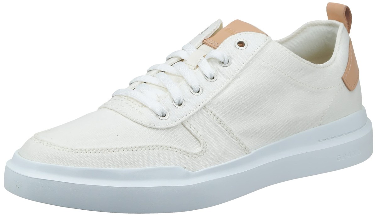 Cole Haan mens Grandpro Rally Canvas Court Sneaker, Ivory 