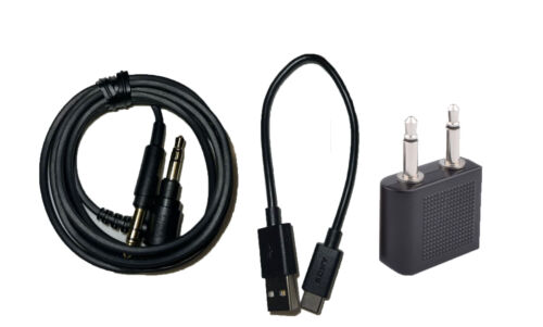 SONY WH1000XM4/3/2 BLK ACCESSORIES - Audio Cable,USB-C Cable & Airplane Adapter - Picture 1 of 6