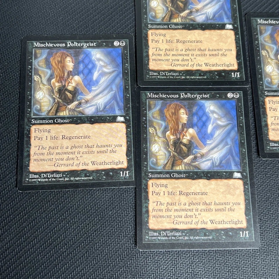 Mischievous Poltergeist Weatherlight MTG Magic the Gathering Black Playset 4 - Image 2 of 4