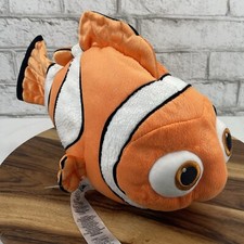 Finding Nemo Plush 15" GLITTERY 15" Stuffed Animal Disney Store Clown Fish