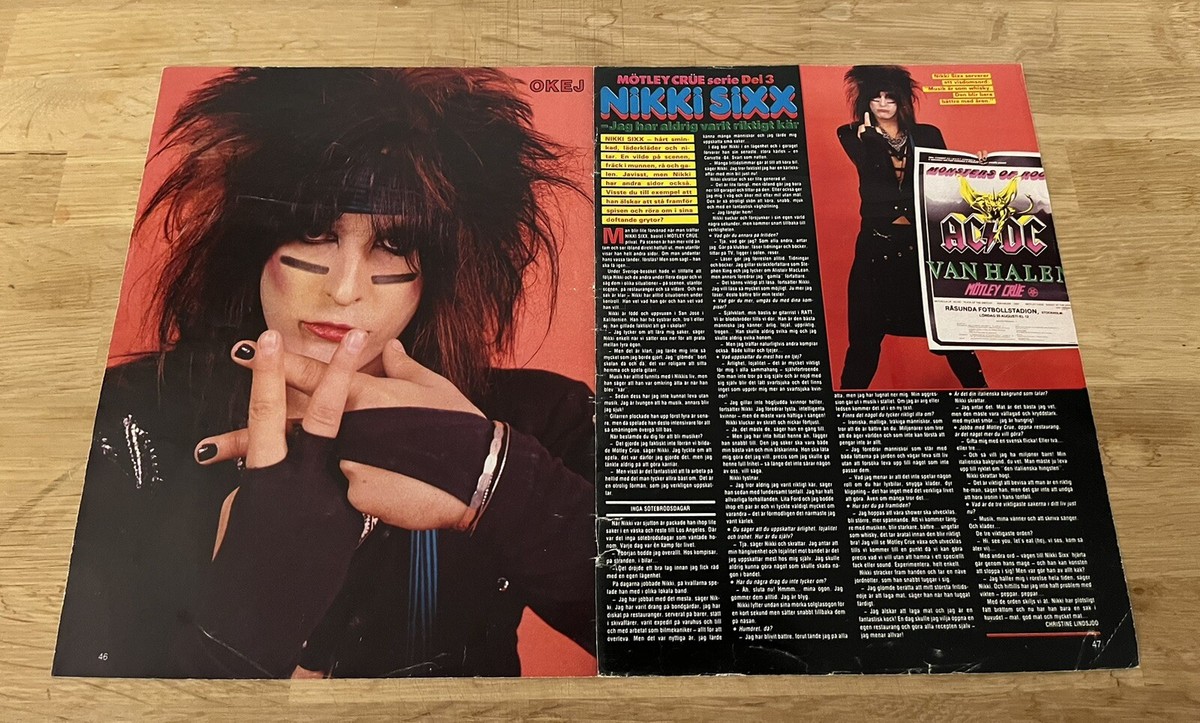 MÖTLEY CRÜE 1984 NIKKI SIXX Story Clip Poster Swedish Music