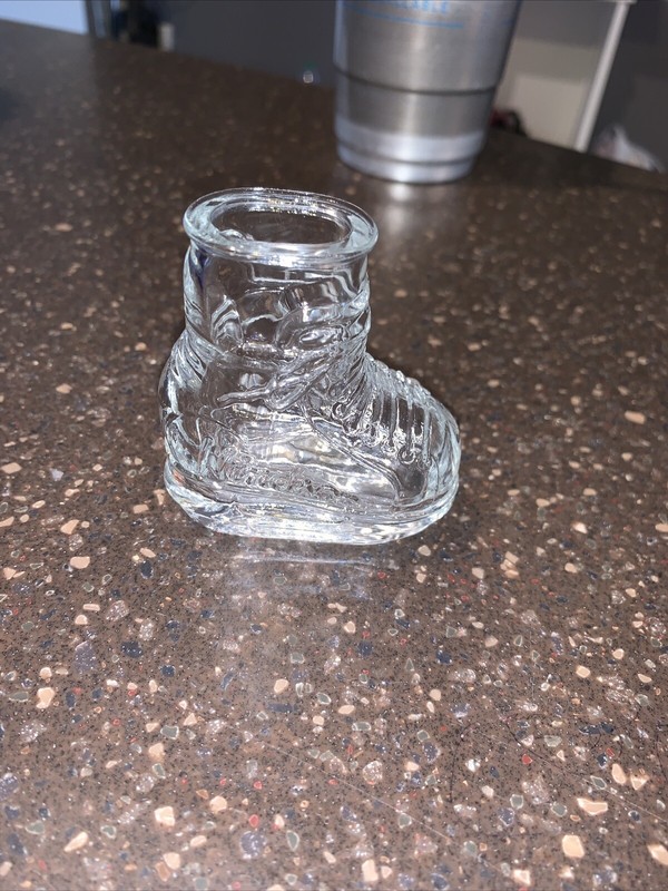 Vintage Windsor Canadian Ice Hockey Skate Shot Glass Clear