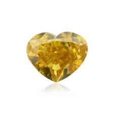 0.52 Ct Natural Fancy Deep Color Orange Diamond Heart SI1 GIA Certified Rare 3334.50 per carat