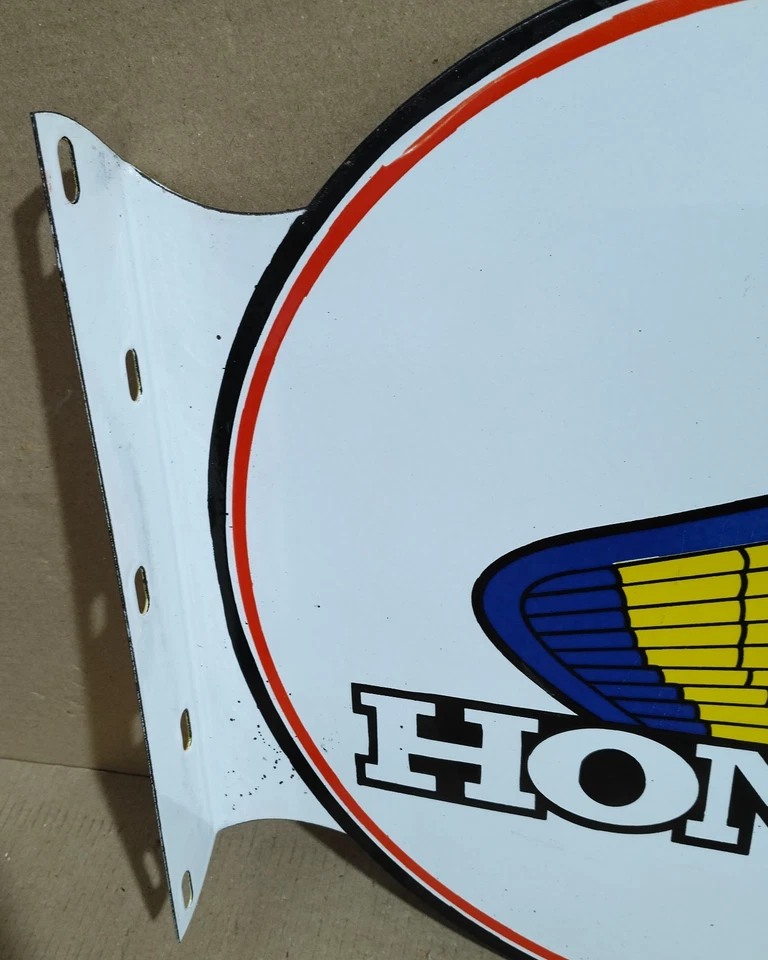 Honda Porcelain Enamel Sign 19.5 x 17 Inches 2 Sided - Image 2 of 4