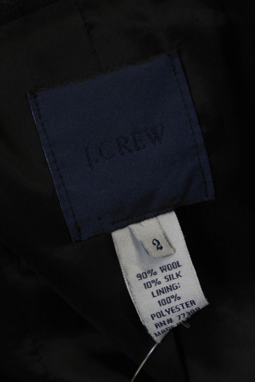 J Crew Womens Wool Solid Button Down Jacket Black… - image 7