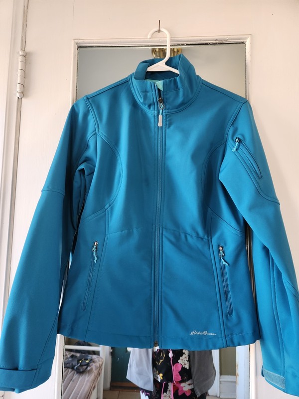 Eddie Bauer Womens Fleece Jacket Full Zip Up Teal Size S