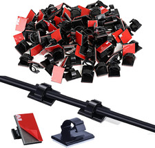 100Pcs Adhesive Cable Clips Cord Organizer Wire Management for Car Office