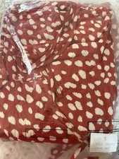 Orange White Abstract Maxi Dress Sleeveless Tie Cotton Blend Women's S