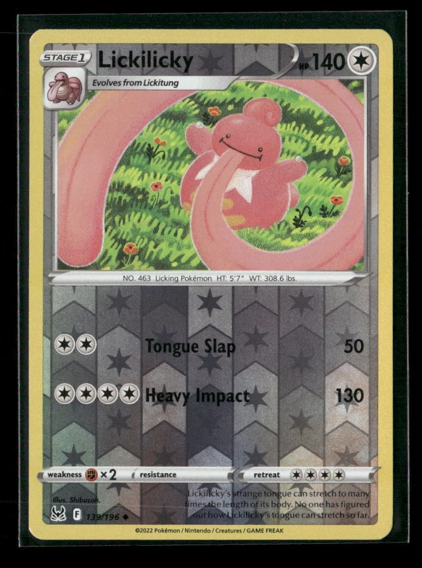lickilicky pokemon card value - 33/127 Reverse Holo Rare Colorless Colorless Lickilicky Pokemon TCG Card 139/196