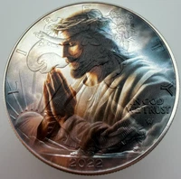 Jesus Prays - Christian - American Silver Eagle 1oz .999 Silver Dollar Coin