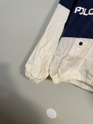 VTG Polo Sport Ralph Lauren Hooded Windbreaker Zip Up Jacket L 90s