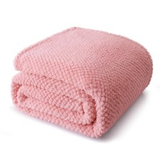 King Size Fuzzy Fleece Blanket for Bed 90x104 Inch Fluffy Warm Soft Jacquard ...