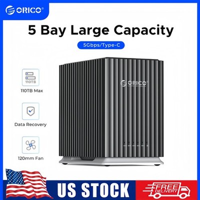 ORICO 2/5Bay Type C Storage Enclosure 3.5'' HDD for Mac and PC DAS Solution 110TB
