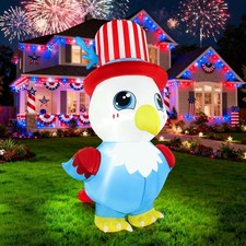 4th of July Inflatable Outdoor Decorations, 6.3FT American Eagle Blow Up Yard