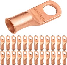 25pcs 4 AWG 5/16 Stud Battery Lugs Ring Terminals Heavy Duty Copper Wire Lugs