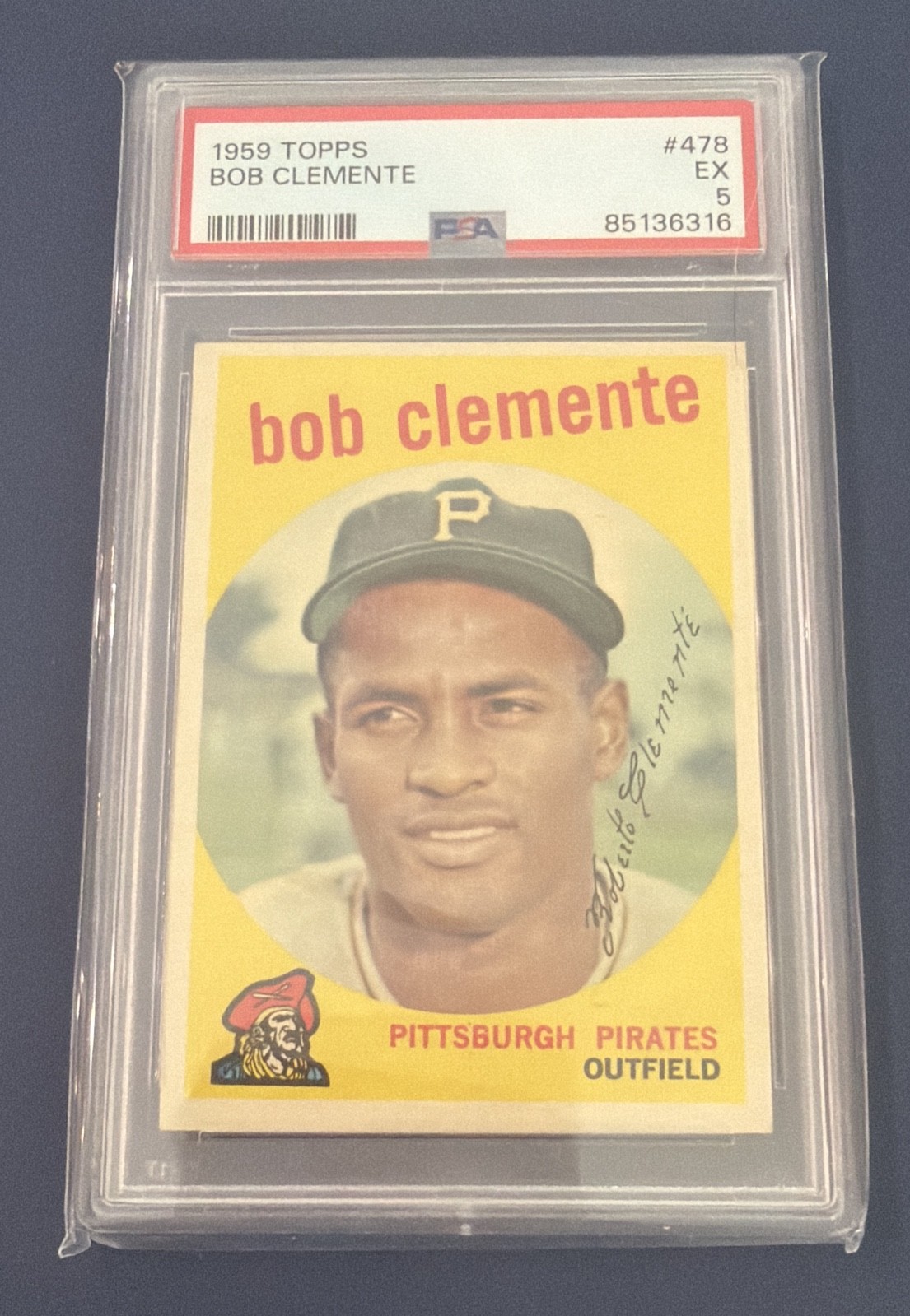 1959 Topps - Roberto Clemente #478 Bob on Card (PSA EX 5)