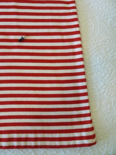 Vintage LANZ Originals USA rot weiß blau Baumwolle Strick maritim Matrosen Kleid 6 S M - Bild 16 von 17