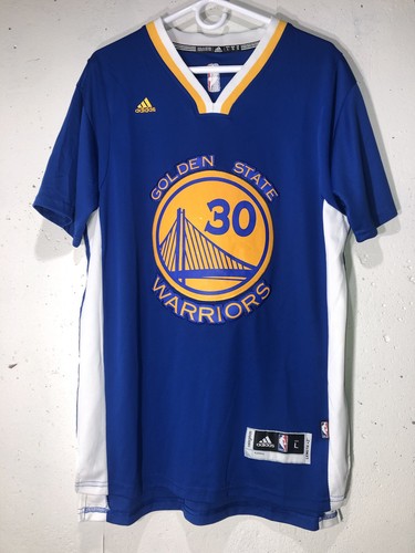 RARE Stephen Curry #30 GOLDEN STATE WARRIORS Blue SLEEVED Adidas Jersey Men’s L