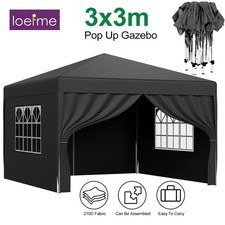 3x3m Pop Up Gazebo Waterproof Outdoor Canopy Tent with Sides for Garden Camping