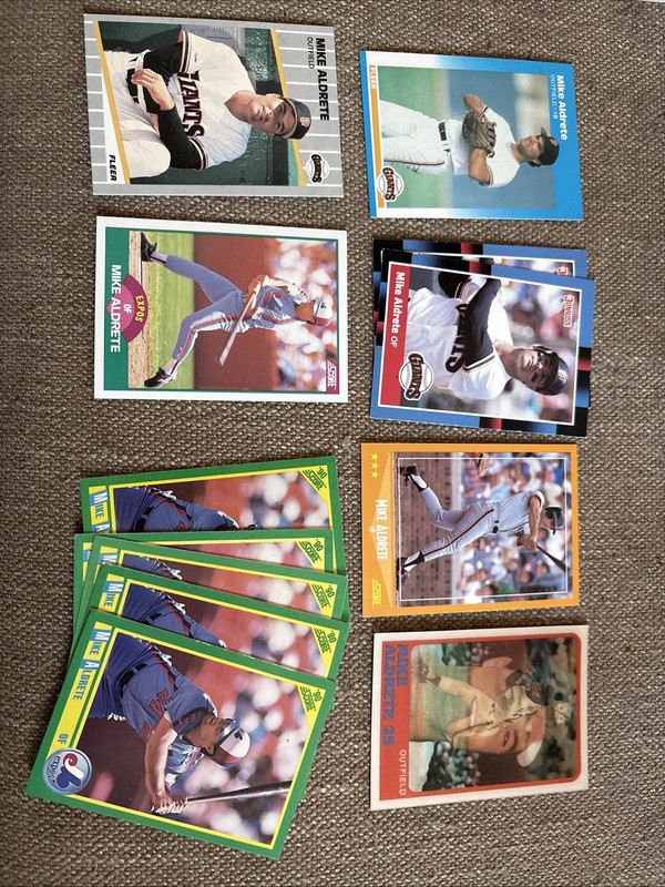 Mike Aldrete 16 Card Lot - 1987–1992 Fleer Score Donruss Sportflix Topps