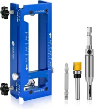 Door Hinge Jig, Aluminum Alloy Door Hinge Template Kit for Router, Adjustable Mo