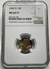 1949-D Roosevelt Dime 10c PCGS MS66 FT Gorgeous Toning / Color Better Date Coin