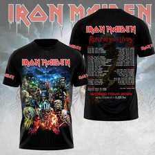 1Iron Maiden Run For Lives World Tour 2026 3D Apparel T-Shirt