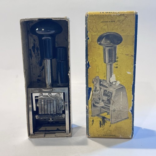 Vintage General Numbering Machine 5 Action 6 Wheel Model 6-4 1/2 IOB Germany