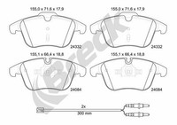 Bremsbelagsatz Scheibenbremse Vorderachse FüR Peugeot CitroËN 508 I SW 407 Coupe