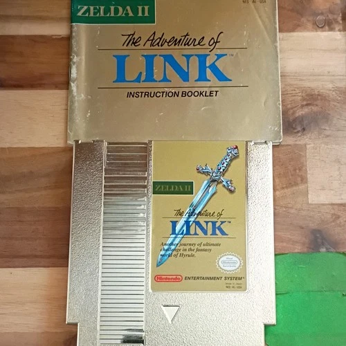 Zelda II: The Adventure of Link (NES) GOLD CARTRIDGE w/ Manual- CLEANED & TESTED
