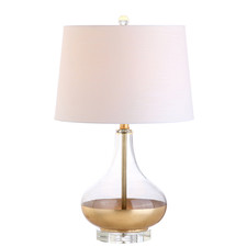Jonathan Y 24.5 Gold Painted Glass Table Lamp Modern Glam Teardrop Nightstand