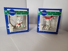 2 Pillsbury Doughboy Holiday Ornaments Both Never opened Vintage 1990s Christmas