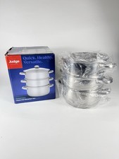 Judge Essentials Stainless Steel 3 Tier Steamer 24cm, Vented Glass Lid **READ**