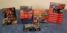 Mixed Lot Blank Audio Cassette Tapes • Sony, TDK, Maxell, Fuji • New/Sealed!