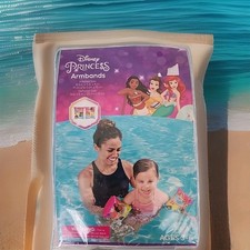 Disney Princesses Swim Floaties Ariel Belle Moana Inflatable Arm Bands 3-6yr NIB