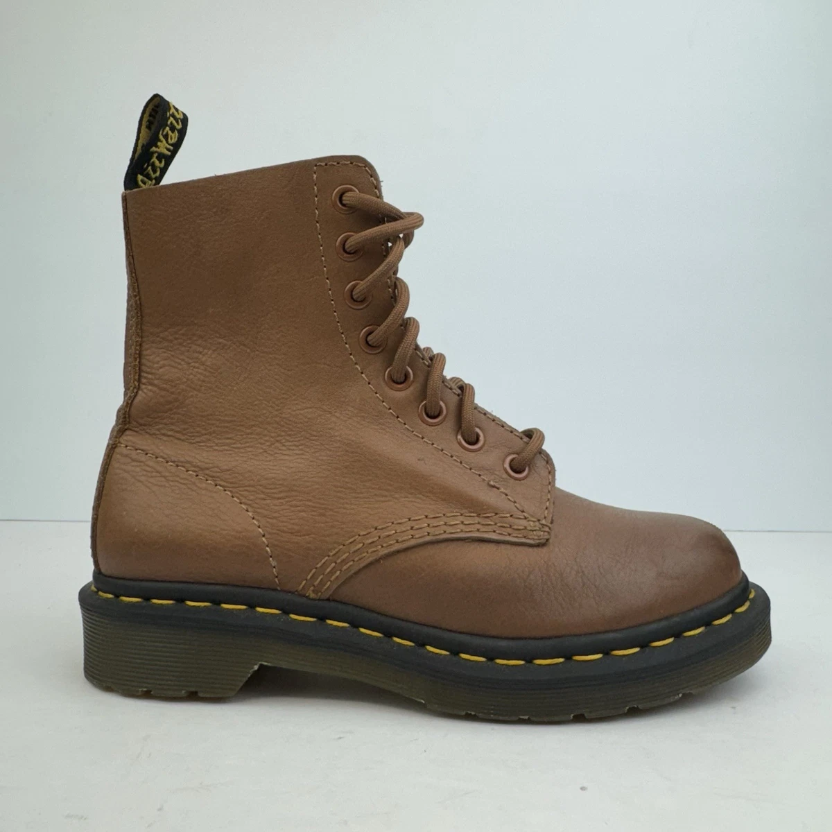 Dr Martens Pascal Brown Leather 8 Eyelet‎ Boots Size W 5 M 4 Distressed Grunge Dr. Martens Pascal Brown Boots for Women for sale - eBay main image 3