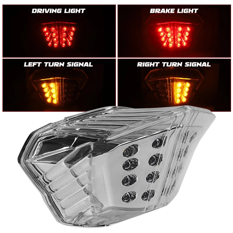 Integrated LED Tail Light Turn Signals Brake For Yamaha XJ6 FZ6R FZ 6R 2009-2016 - Image 2 of 4